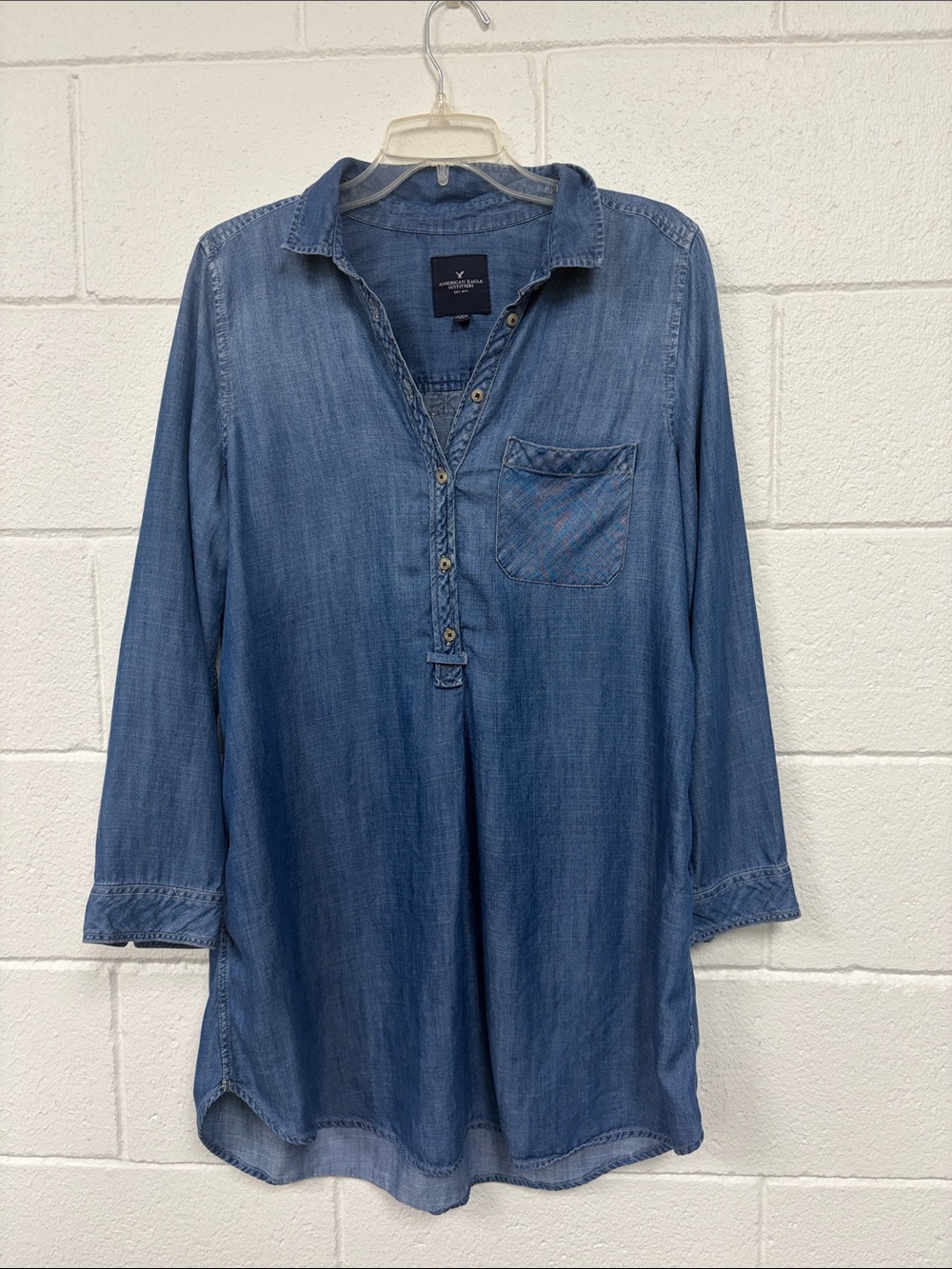 American Eagle Outfitters Blue Denim Tunic Shirt